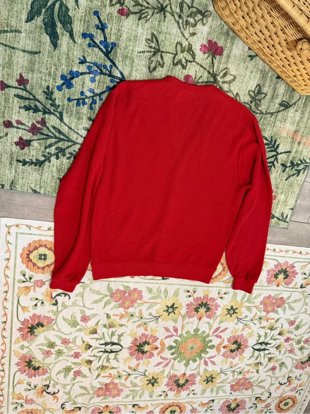 Vintage 90s Sansabelt Golf Red Button Cardigan Sweater Sz XL Tall Classic Preppy